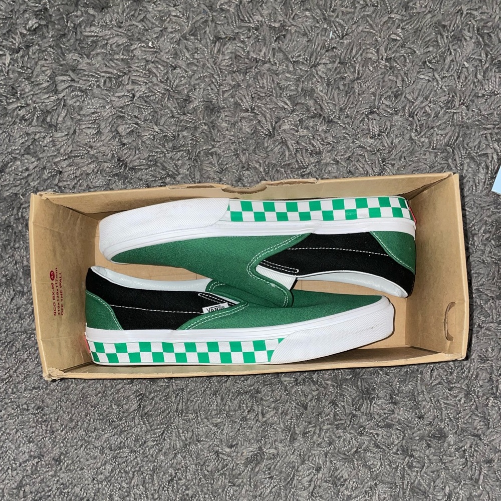 Slip-On Vans Green/Checkerboard